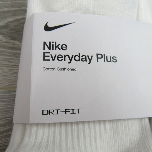 Nike Everyday Plus Cushioned Ankle Socks 6 Pack Men's 8-12 White NEW - Picture 3 of 9